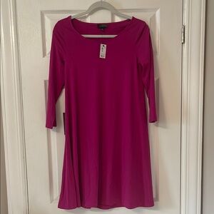 NWT The Limited Pink A-Line Dress with Scoop Neck and 3/4 Sleeves SIZE XS